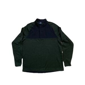 Champion Duo‎ Dry Mens XL Forest Green Black Quarter Zip Fleece Pullover